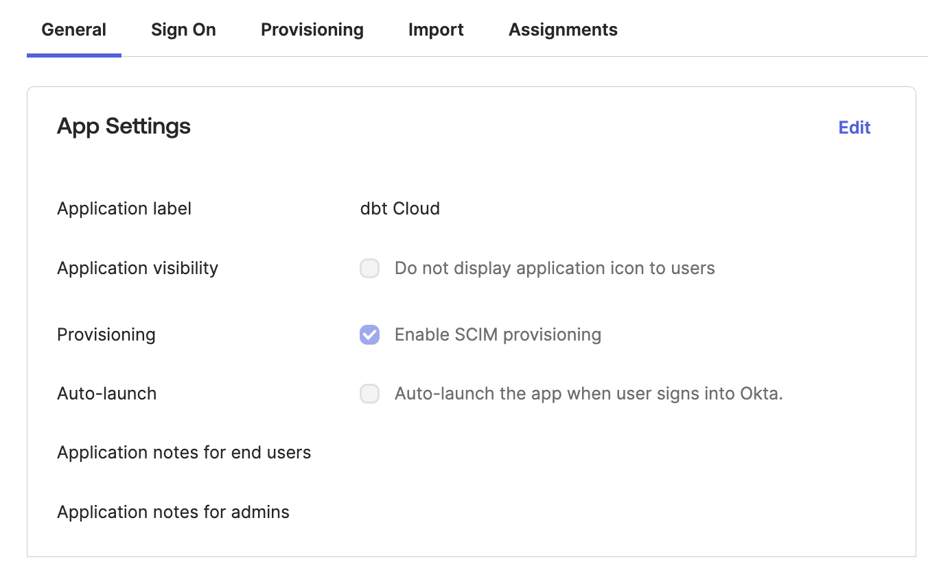 Enable SCIM provisioning in Okta. Enable SCIM provisioning in Okta.